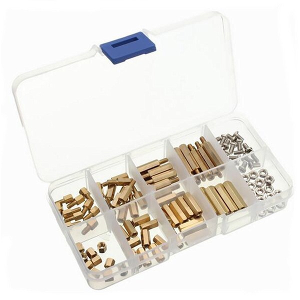 120pcs-Box M3 Stainless Steel Screw Nut Brass Column Kit
