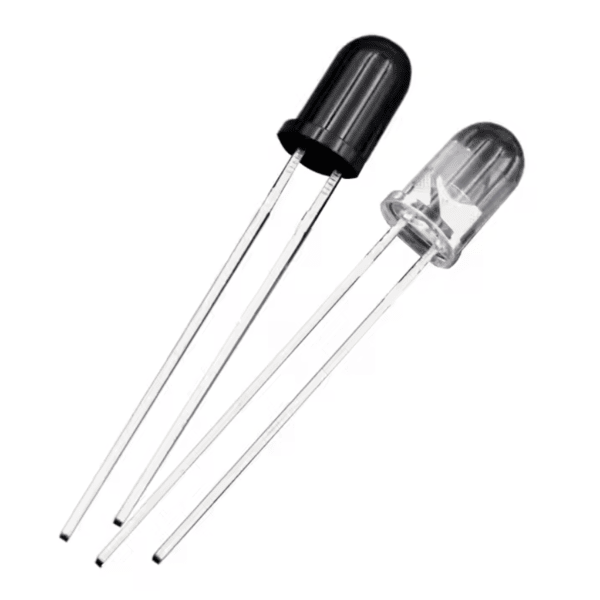 5MM Infrared Transmitter Receiver Tube F5 IR LED(Black & Transparent)