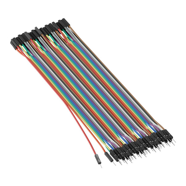 Male to Female Jumper Wire (Multicolor, 20cm Length) - 40-Pack