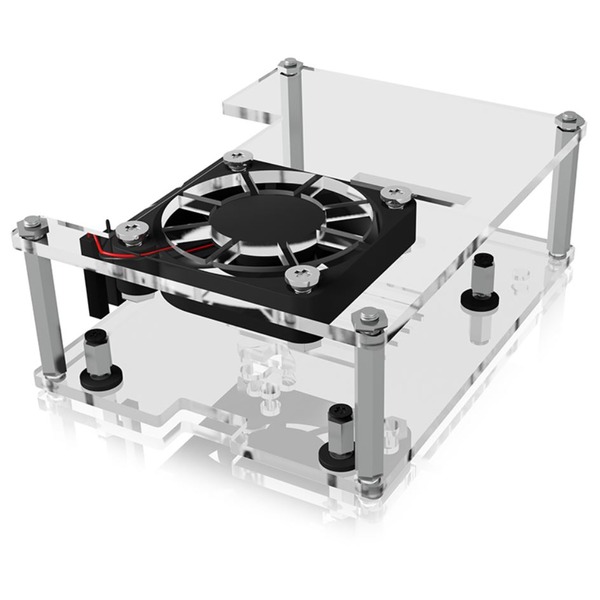 Raspberry Pi 3-4 B+ Acrylic Case wiith Fan