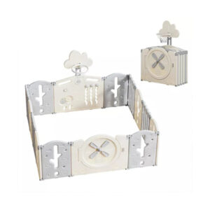 10+2 Foldable Playpen with Basketball Hoop
