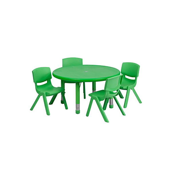 Adjustable Round Plastic Table- Green