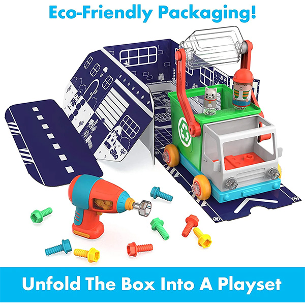 Design & Drill Bolt Buddies Recycling Truck Toy - Image 7